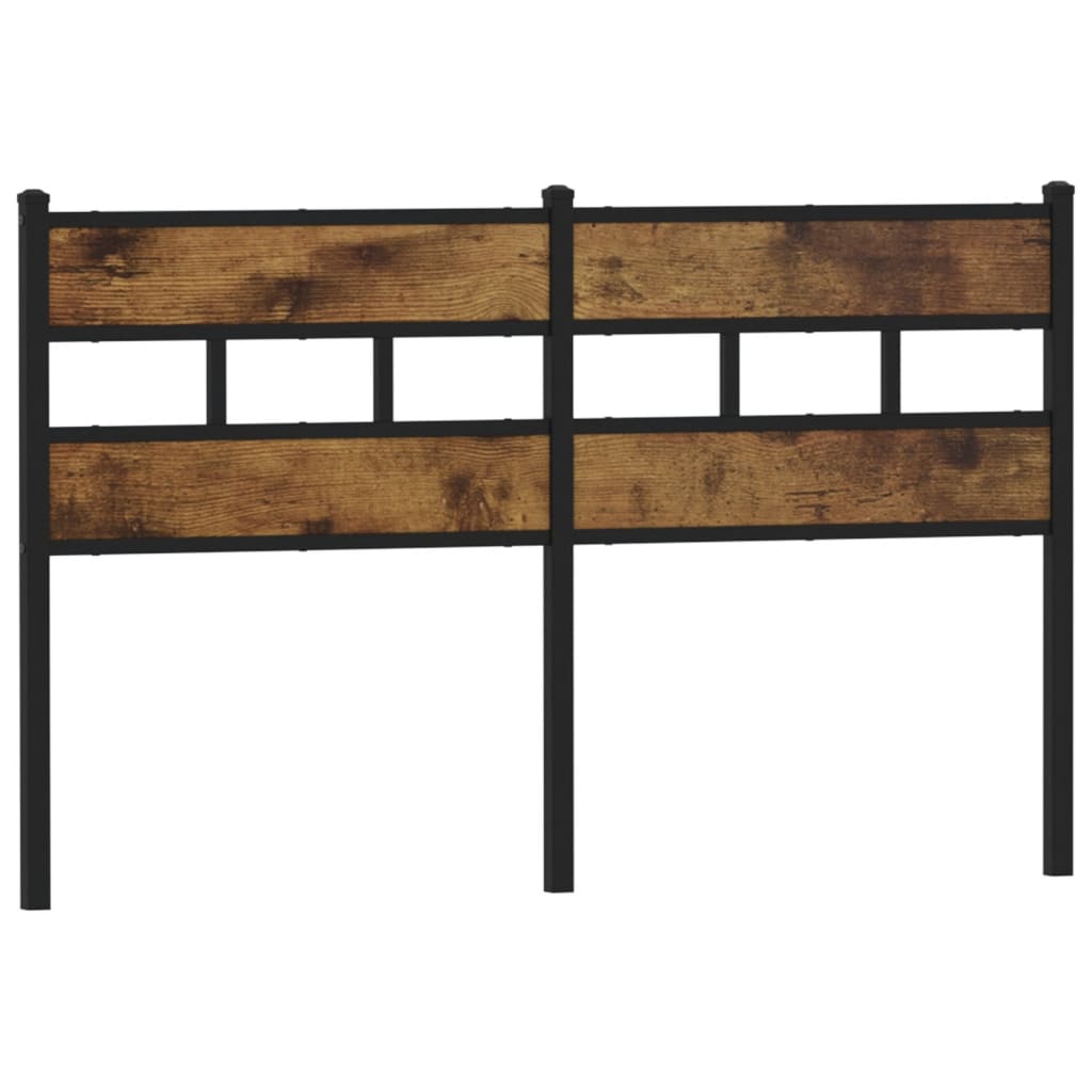 Headboard Smoked Oak 150 cm Iron and Engineered Wood