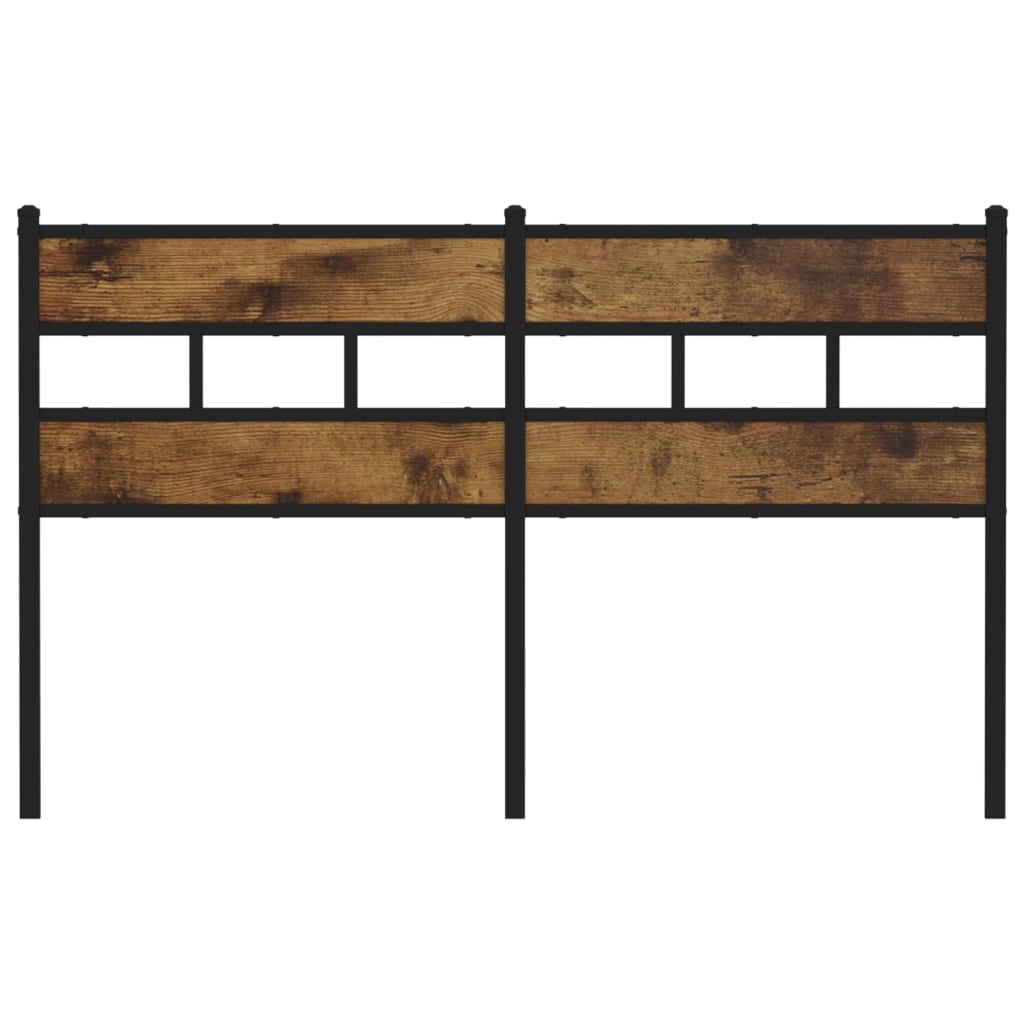 Headboard Smoked Oak 150 cm Iron and Engineered Wood