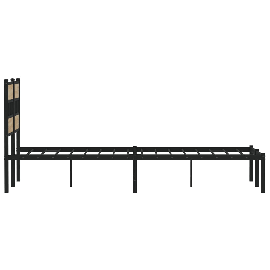 Metal Bed Frame without Mattress Sonoma Oak 120x200 cm