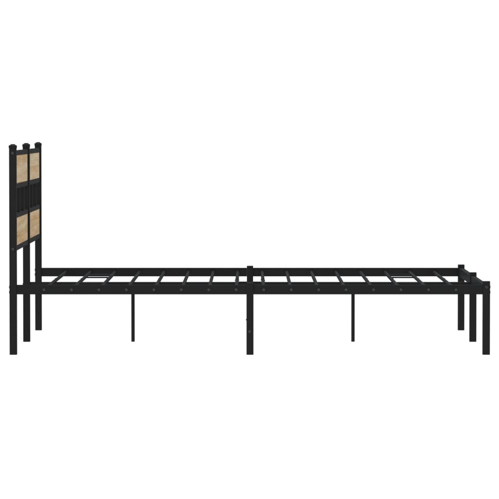 Metal Bed Frame without Mattress Sonoma Oak 140x200 cm
