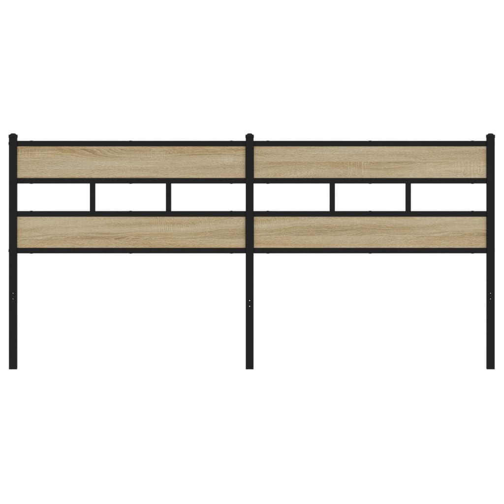 Headboard Sonoma Oak 193 cm Iron and Engineered Wood