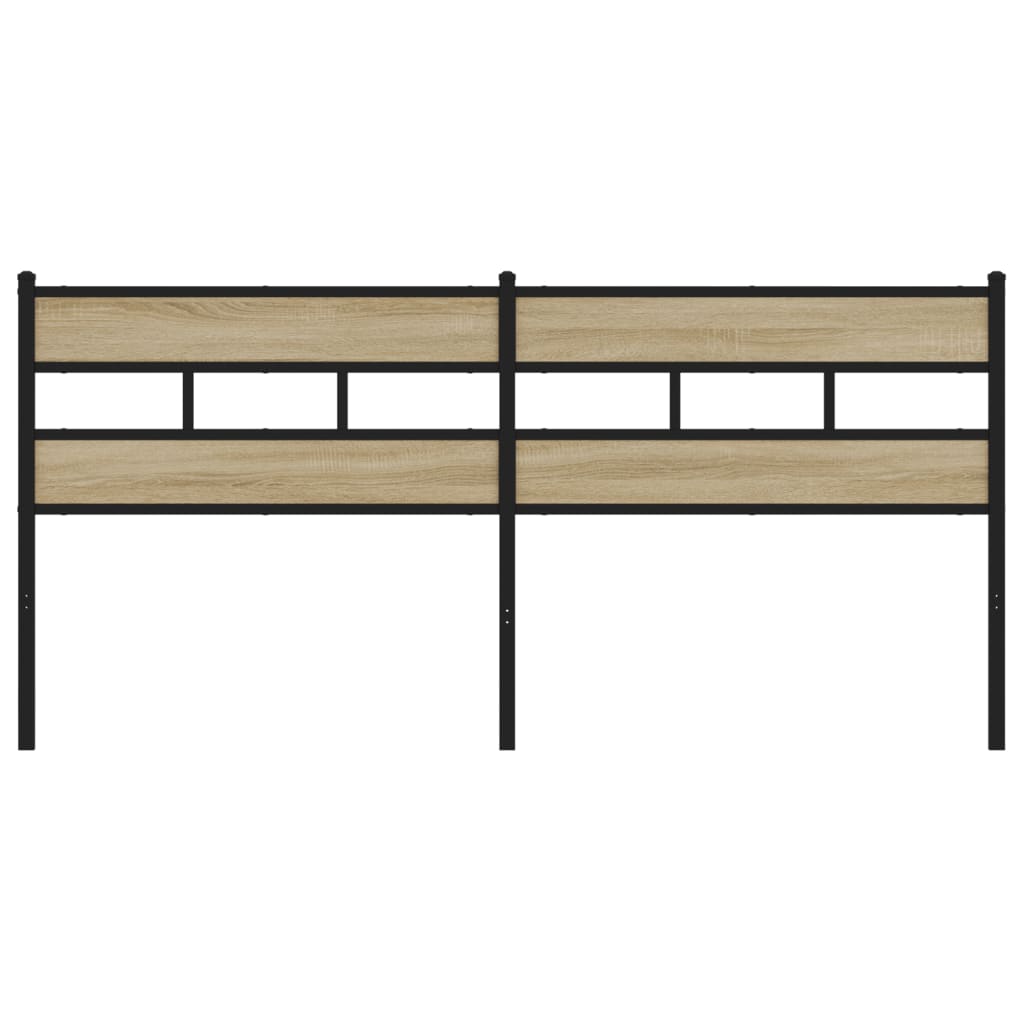 Headboard Sonoma Oak 200 cm Iron and Engineered Wood