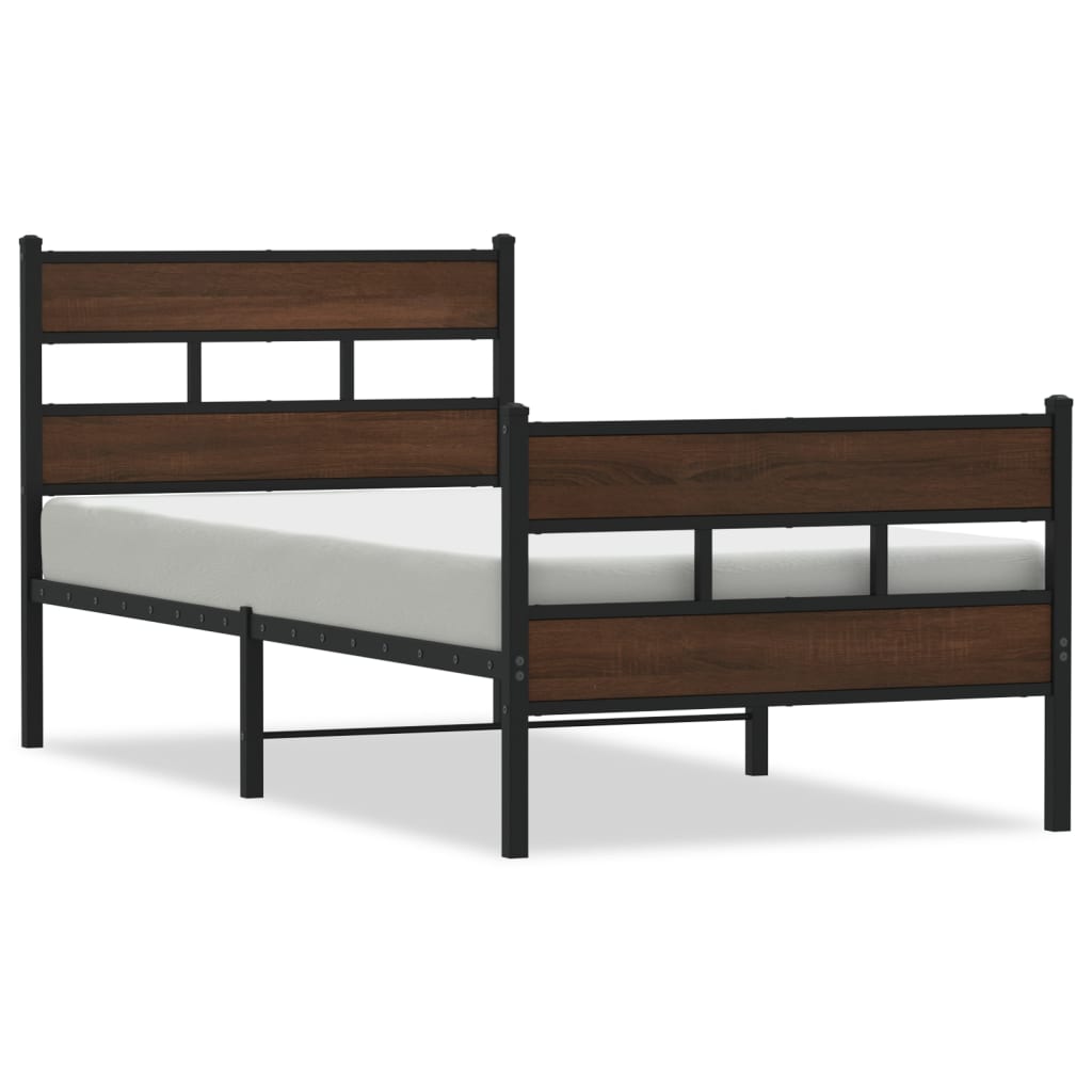 Bed Frame without Mattress with Headboard and Footboard 100x190 cm