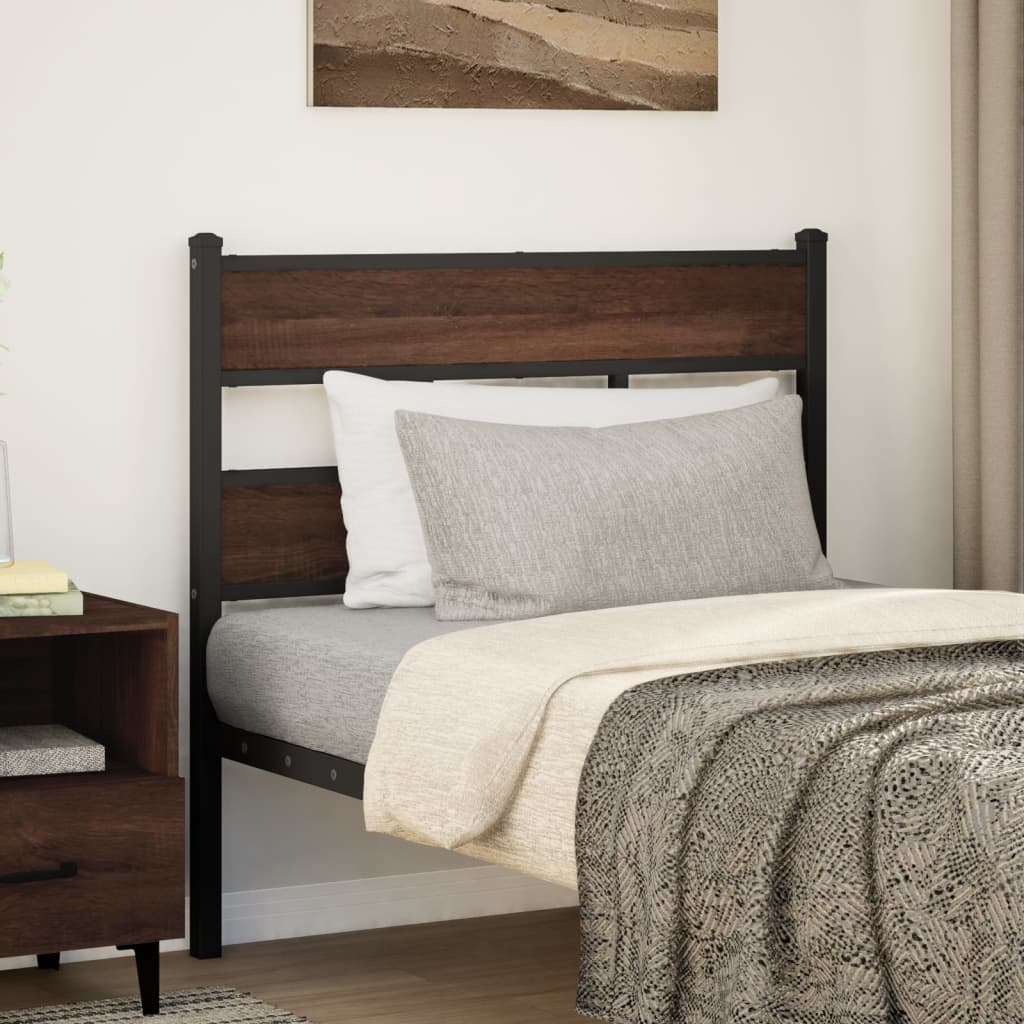Headboard Brown Oak 100 cm Steel and Engineered Wood