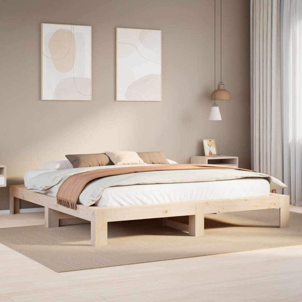 Bed Frame without Mattress 180x200 cm Super King Solid Wood Pine