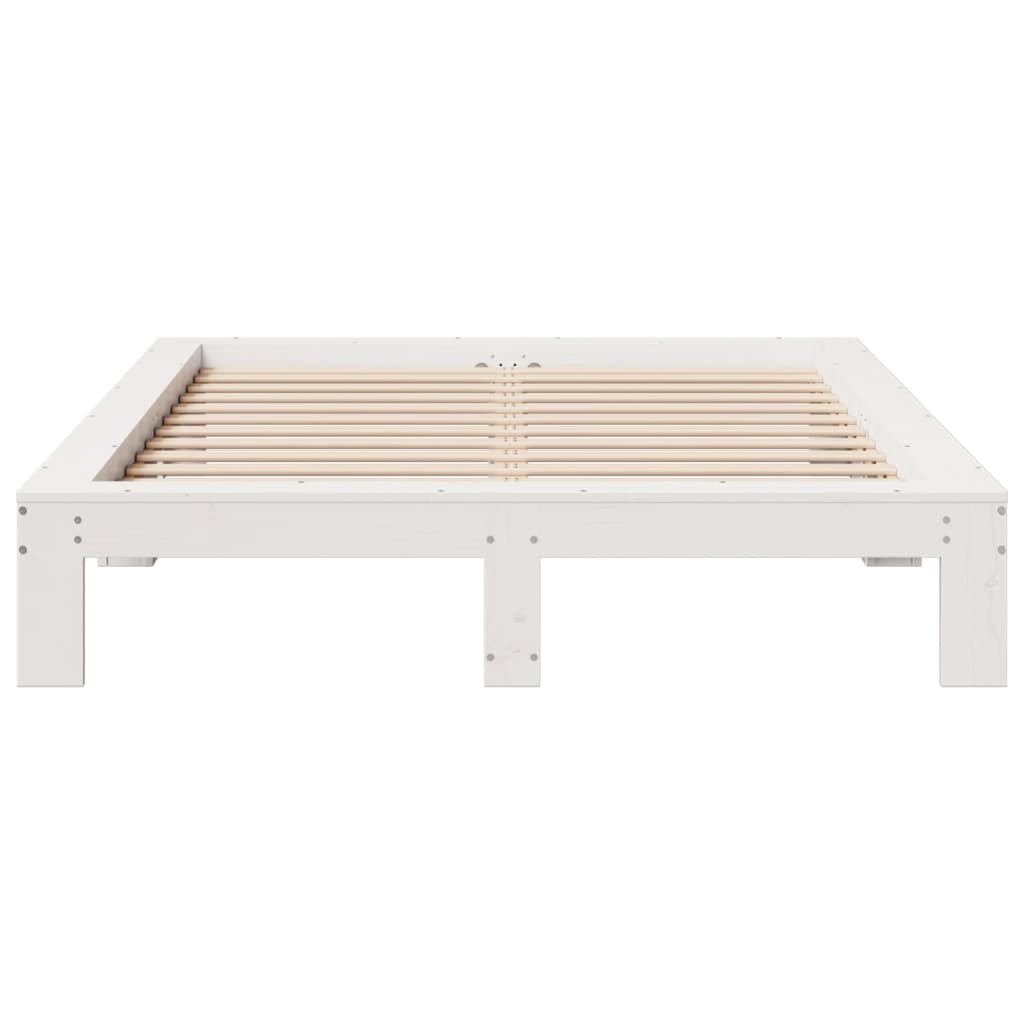 Bed Frame without Mattress White 160x200 cm Solid Wood Pine