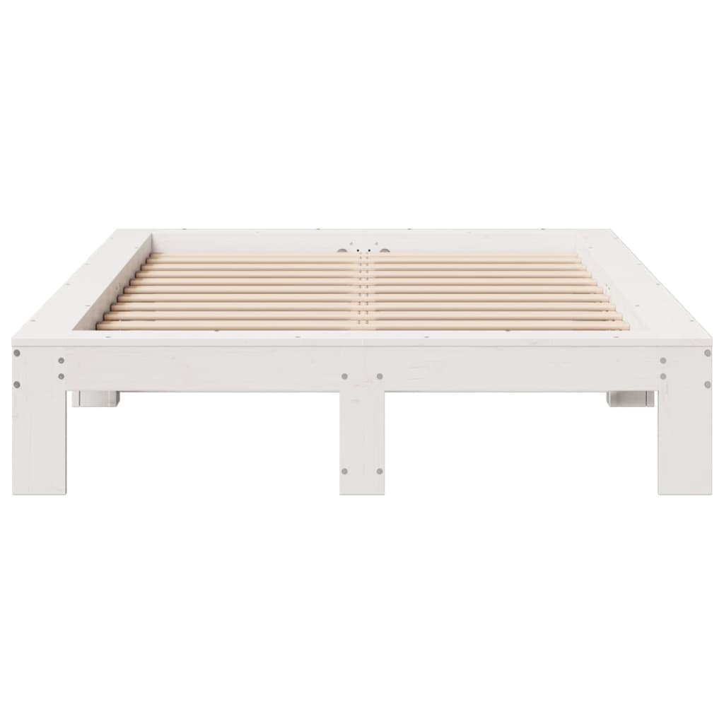 Bed Frame without Mattress White 120x200 cm Solid Wood Pine