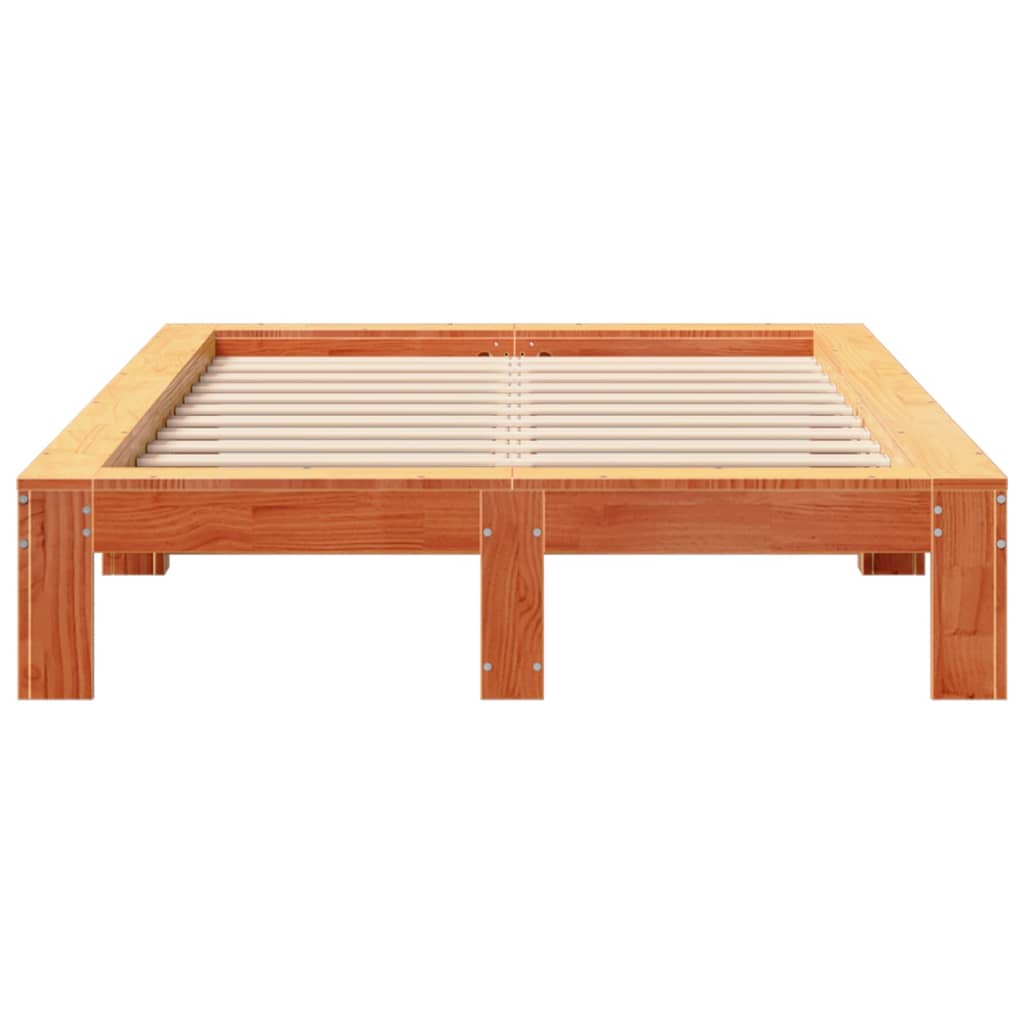 Bed Frame without Mattress Wax Brown 120x190 cm Small Double Solid Wood Pine