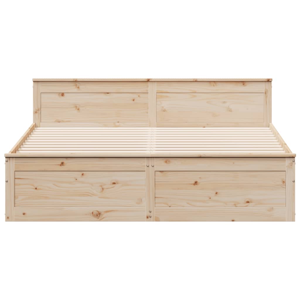 Bed Frame without Mattress with Headboard 180x200 cm Super King Solid Wood Pine
