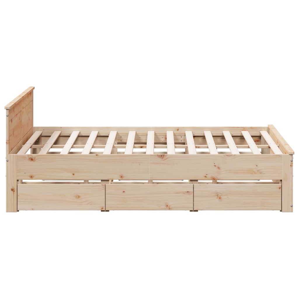 Bed Frame without Mattress with Headboard 180x200 cm Super King Solid Wood Pine