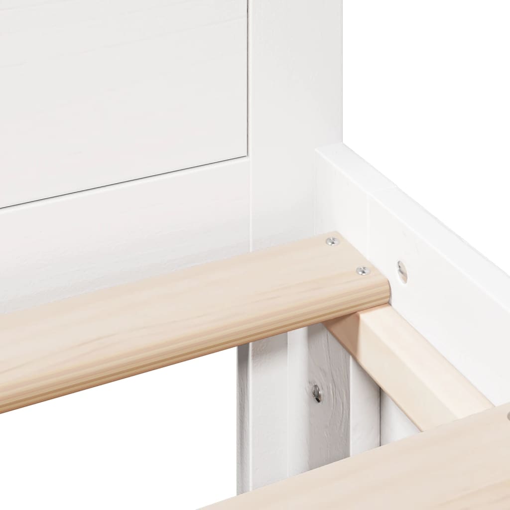 Bed Frame without Mattress with Headboard White 160x200 cm Solid Wood Pine