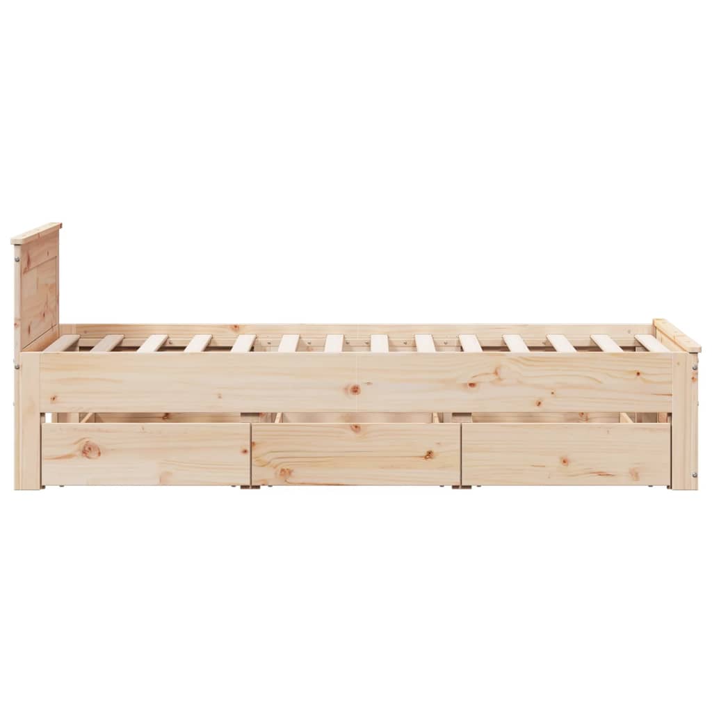 Bed Frame without Mattress with Headboard 100x200 cm Solid Wood Pine