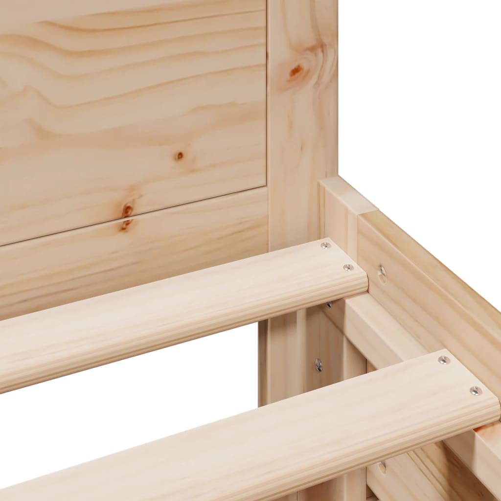 Bed Frame without Mattress with Headboard 90x200 cm Solid Wood Pine