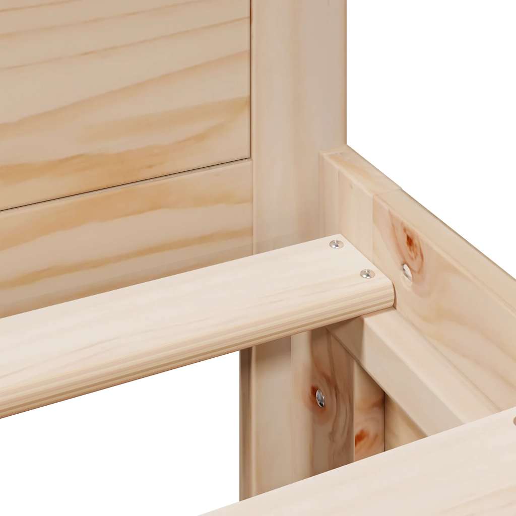 Bed Frame without Mattress with Headboard 140x190 cm Solid Wood Pine