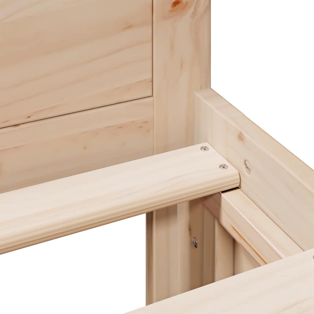Bed Frame without Mattress with Headboard 135x190 cm Double Solid Wood Pine