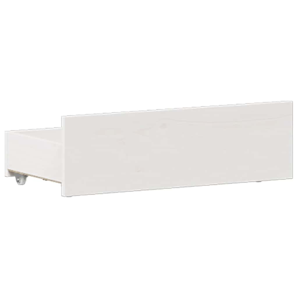 Bed Frame without Mattress with Headboard White 135x190 cm Double Solid Wood Pine