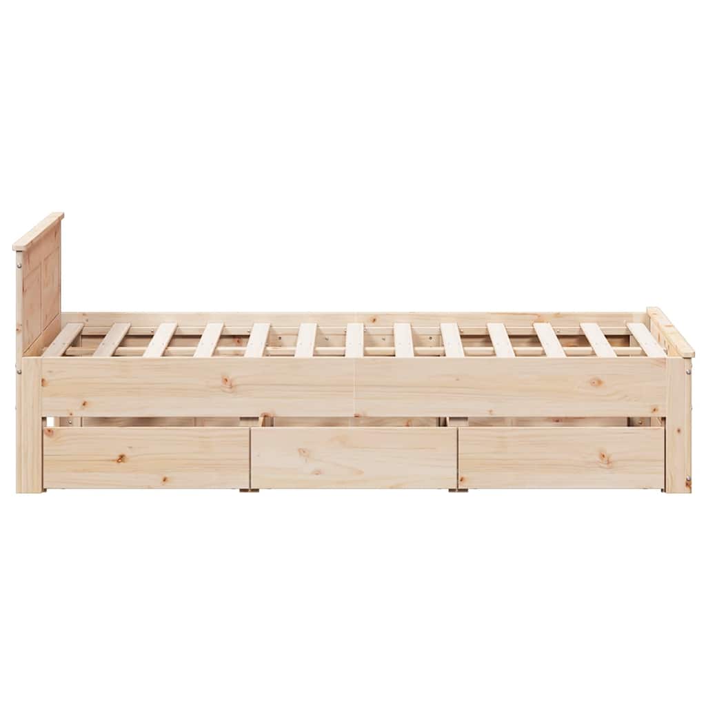 Bed Frame without Mattress with Headboard 120x190 cm Small Double Solid Wood Pine