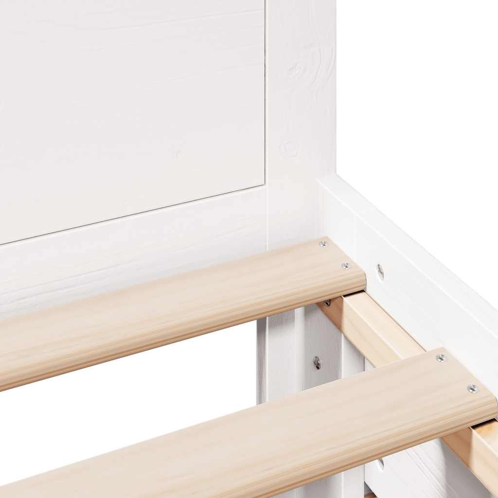 Bed Frame without Mattress with Headboard White 75x190 cm Small Single Solid Wood Pine