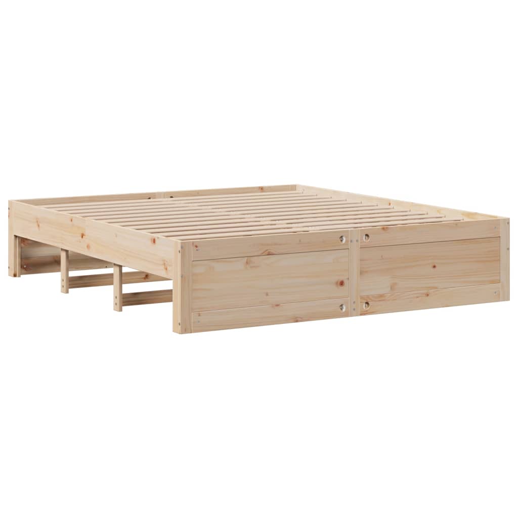 Bed Frame without Mattress with Drawers 200x200 cm Solid Wood Pine