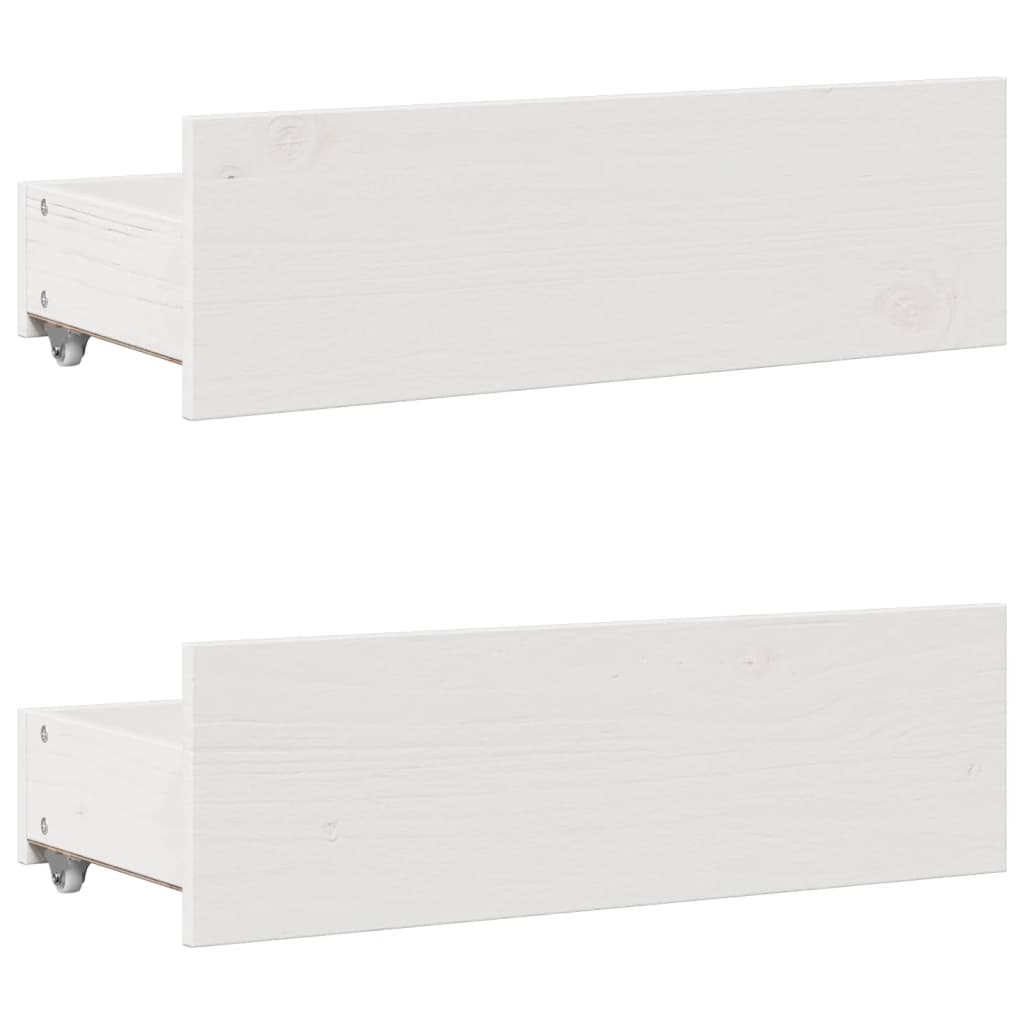 Bed Frame without Mattress with Drawers White 160x200 cm Solid Wood Pine