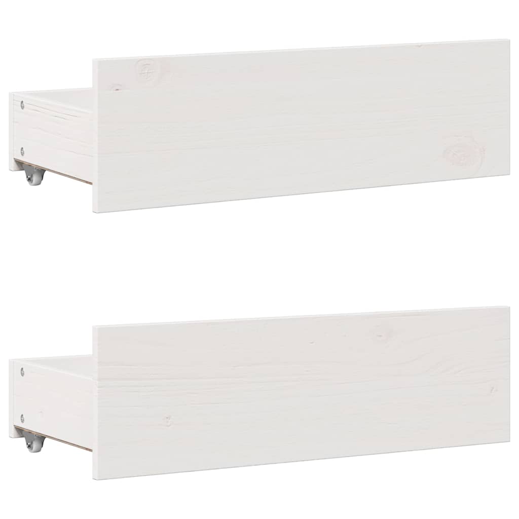 Bed Frame without Mattress with Drawers White 140x190 cm Solid Wood Pine