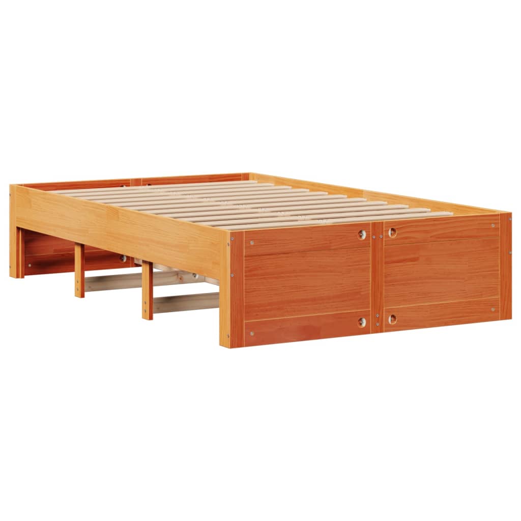 Bed Frame without Mattress with Drawers Wax Brown 135x190 cm Double Solid Wood Pine