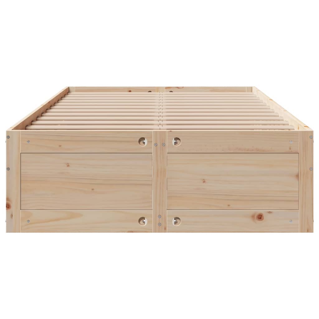 Bed Frame without Mattress with Drawers 120x190 cm Small Double Solid Wood Pine