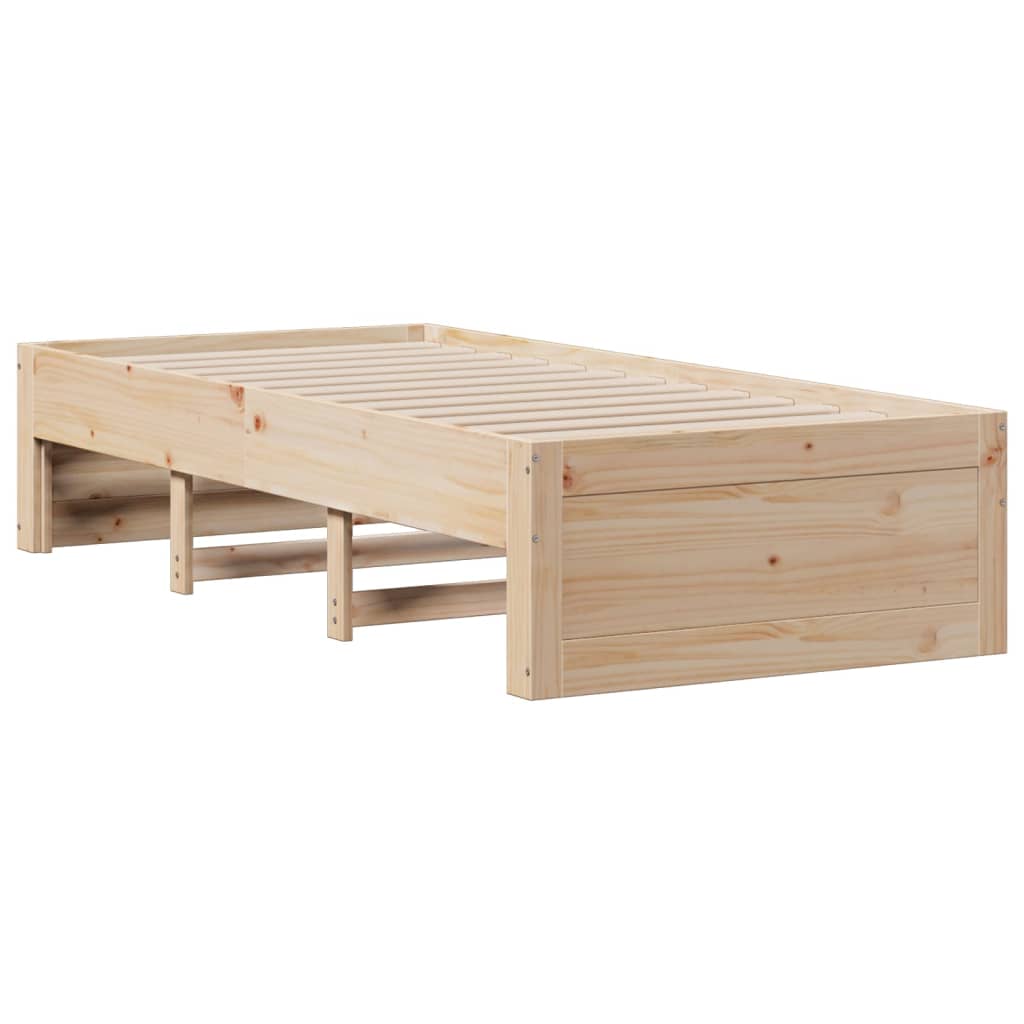 Bed Frame without Mattress with Drawers 75x190 cm Small Single Solid Wood Pine