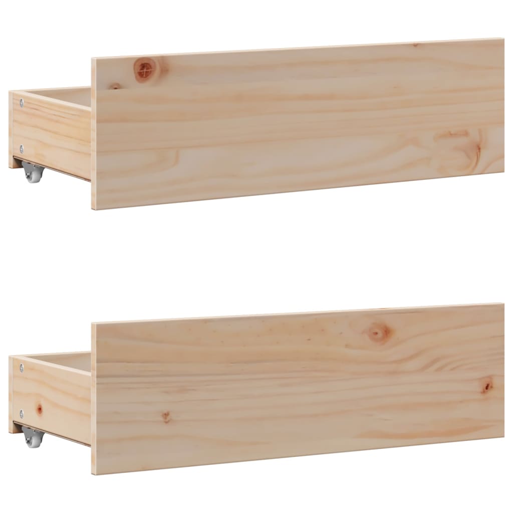 Bed Frame without Mattress with Drawers 75x190 cm Small Single Solid Wood Pine