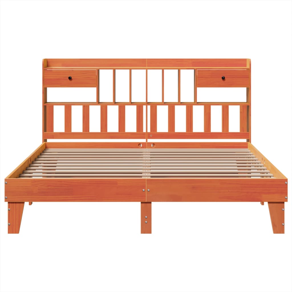 Bed Frame without Mattress Wax Brown 180x200 cm Super King Solid Wood Pine