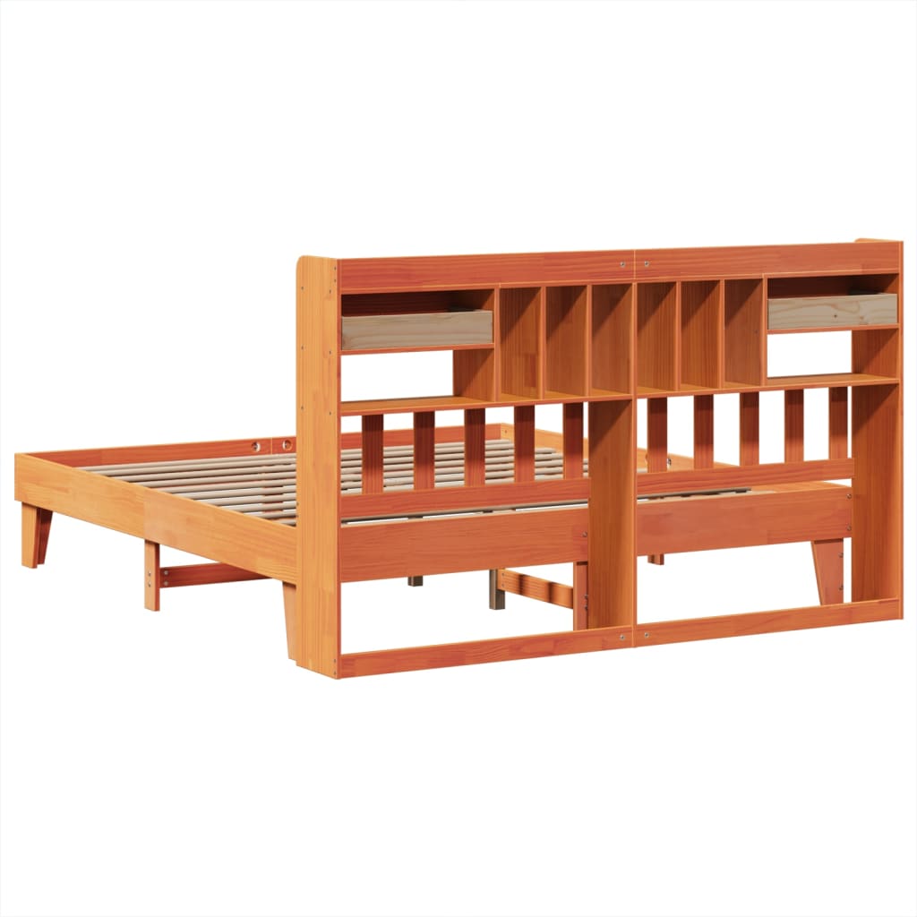 Bed Frame without Mattress Wax Brown 180x200 cm Super King Solid Wood Pine