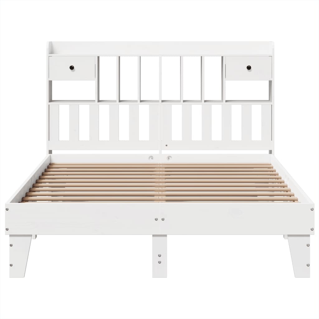 Bed Frame without Mattress White 160x200 cm Solid Wood Pine
