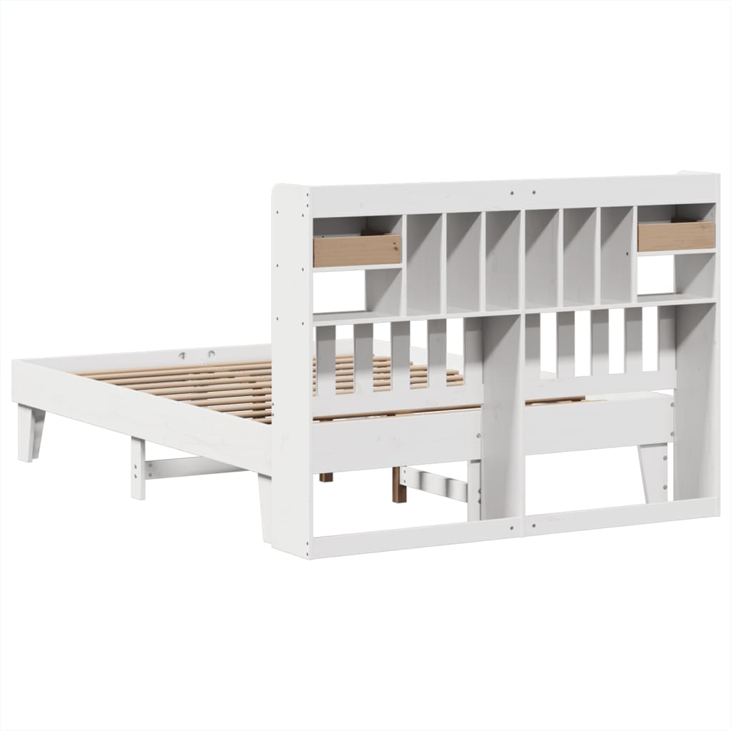 Bed Frame without Mattress White 160x200 cm Solid Wood Pine