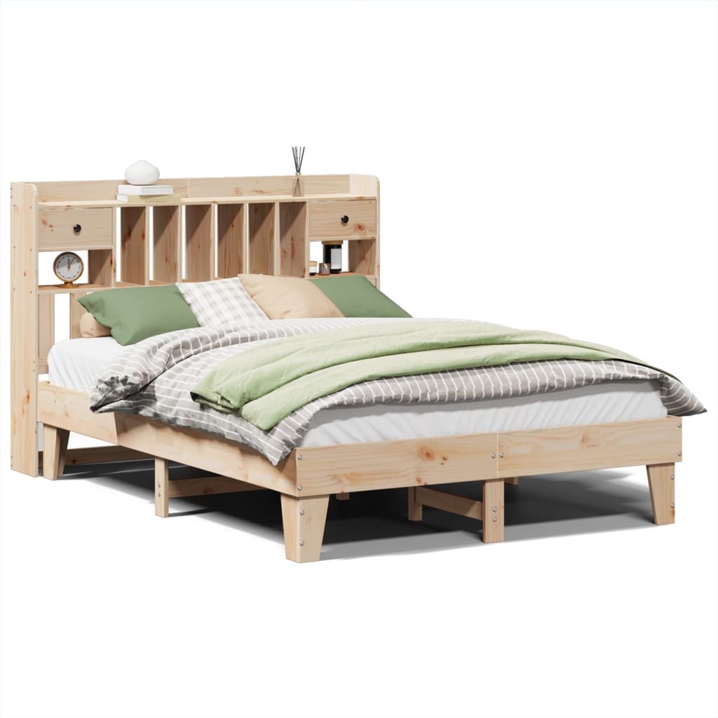 Bed Frame without Mattress 150x200 cm King Size Solid Wood Pine