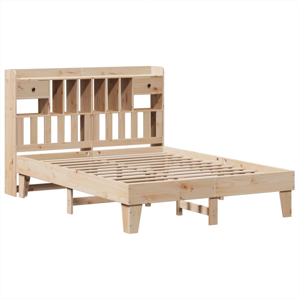 Bed Frame without Mattress 150x200 cm King Size Solid Wood Pine