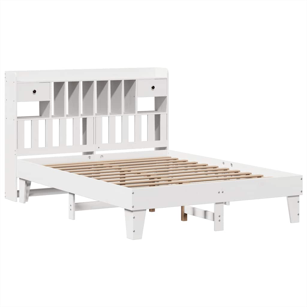 Bed Frame without Mattress White 140x200 cm Solid Wood Pine
