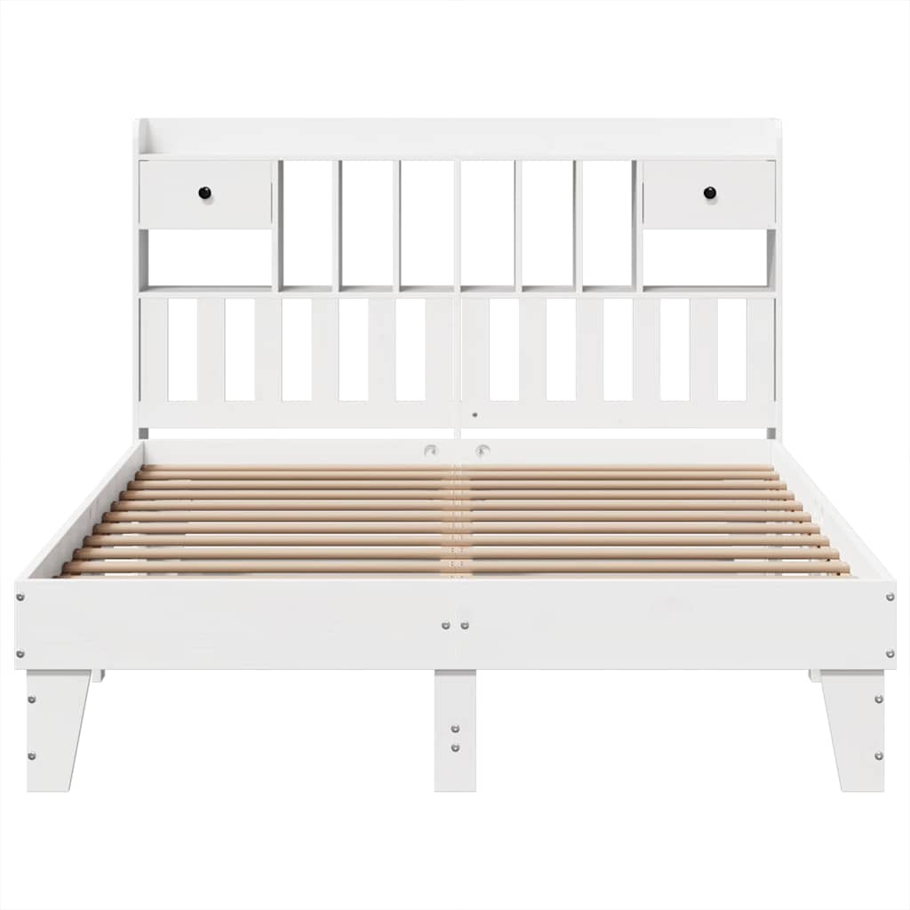 Bed Frame without Mattress White 140x200 cm Solid Wood Pine