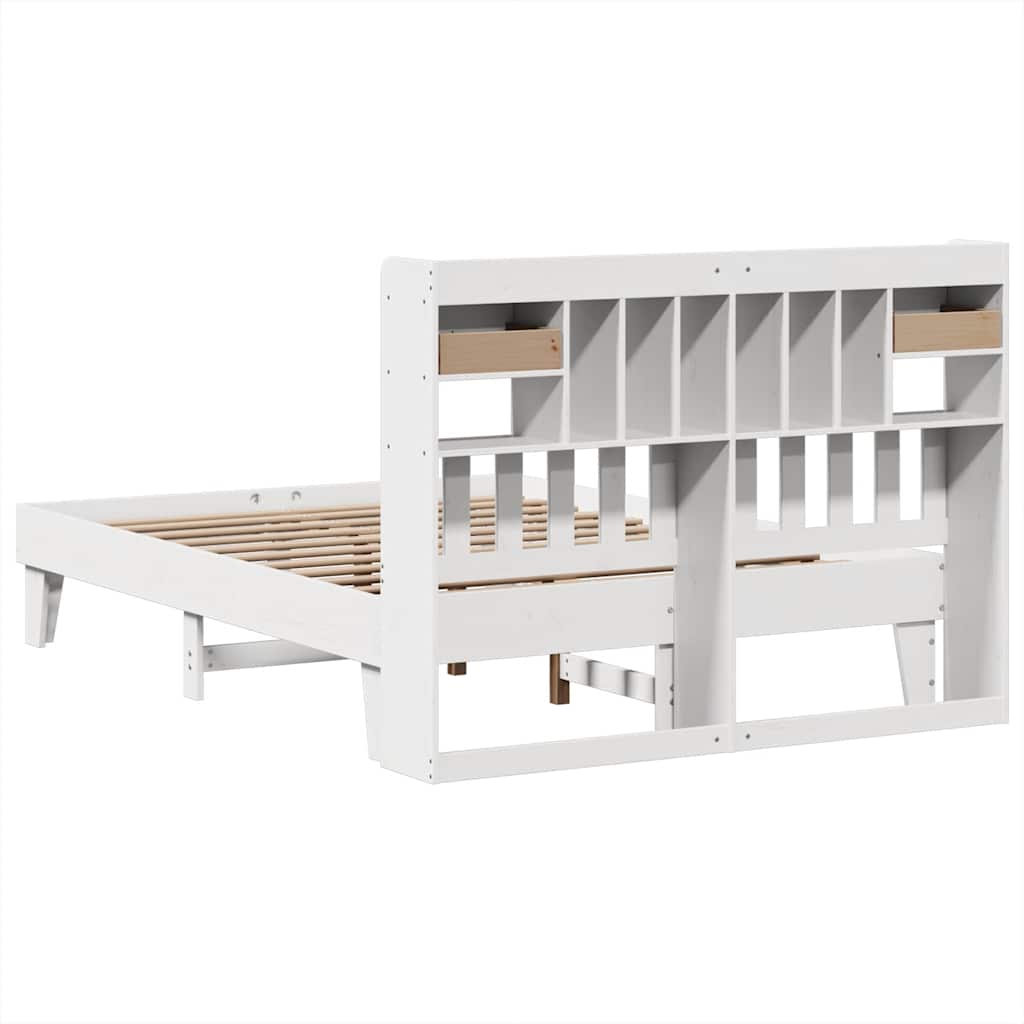 Bed Frame without Mattress White 140x200 cm Solid Wood Pine
