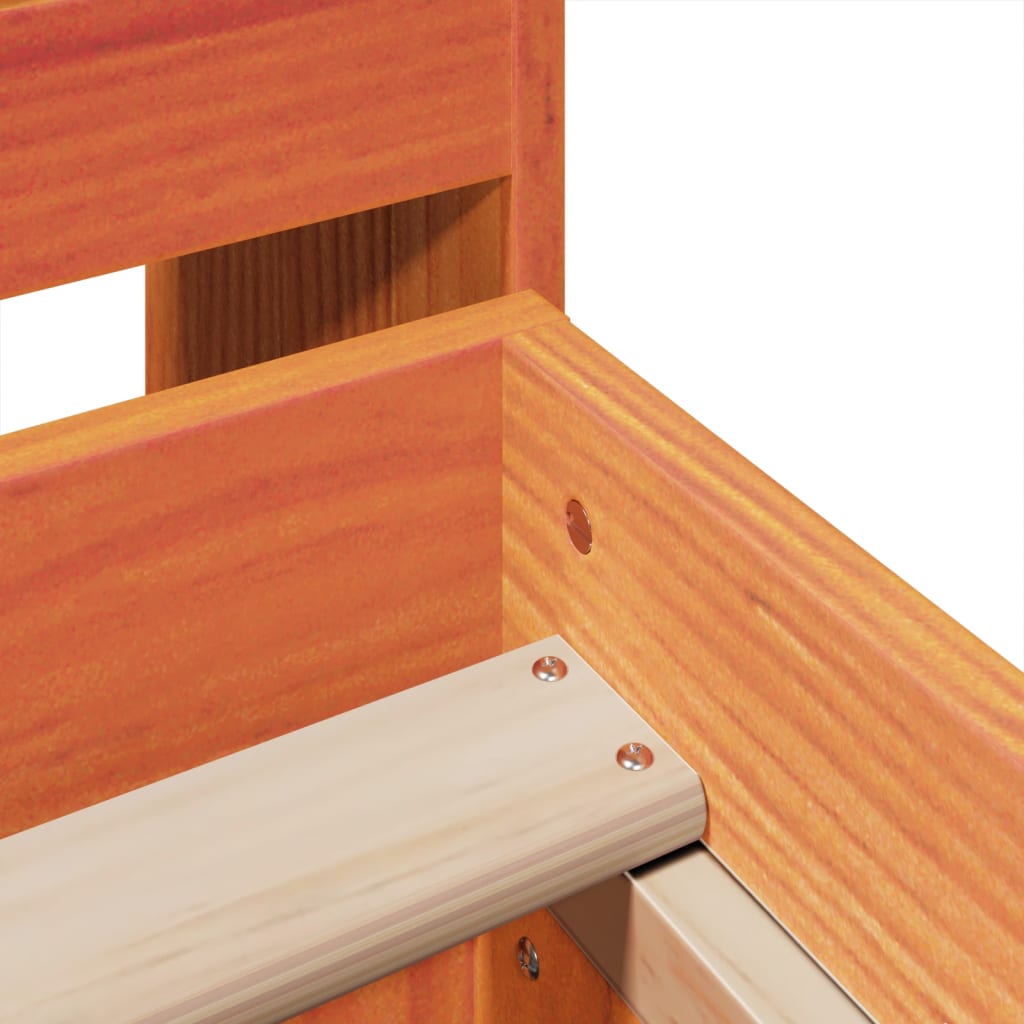 Bed Frame without Mattress Wax Brown 140x200 cm Solid Wood Pine