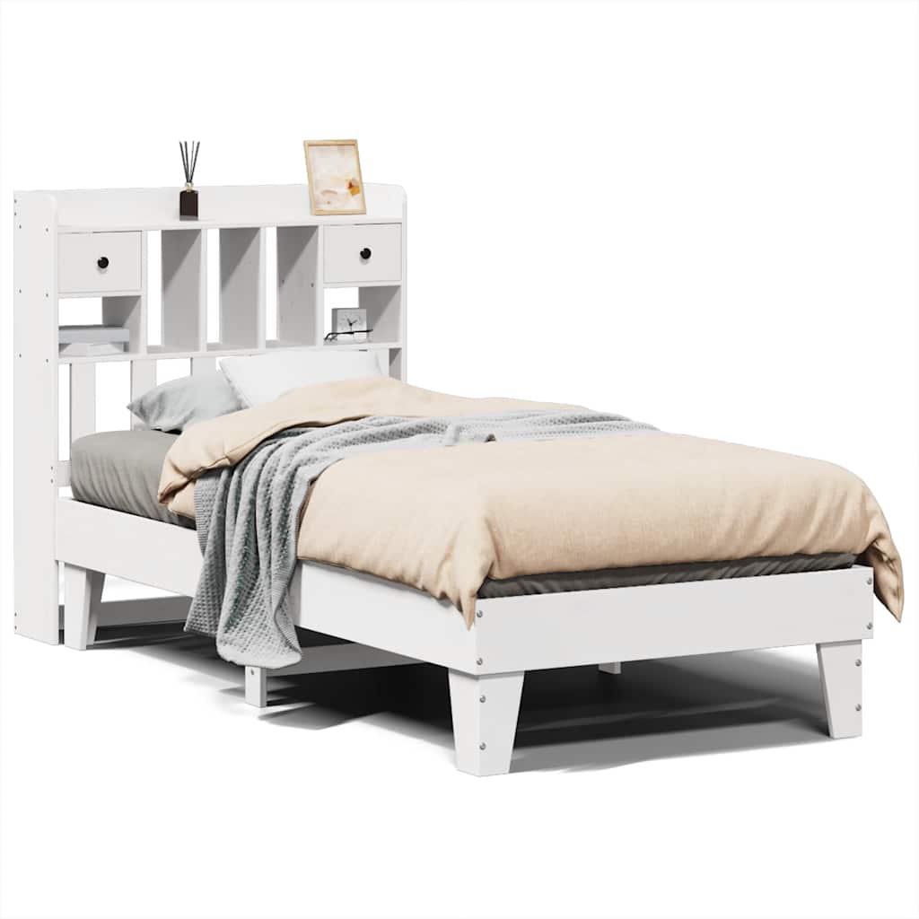 Bed Frame without Mattress White 90x200 cm Solid Wood Pine