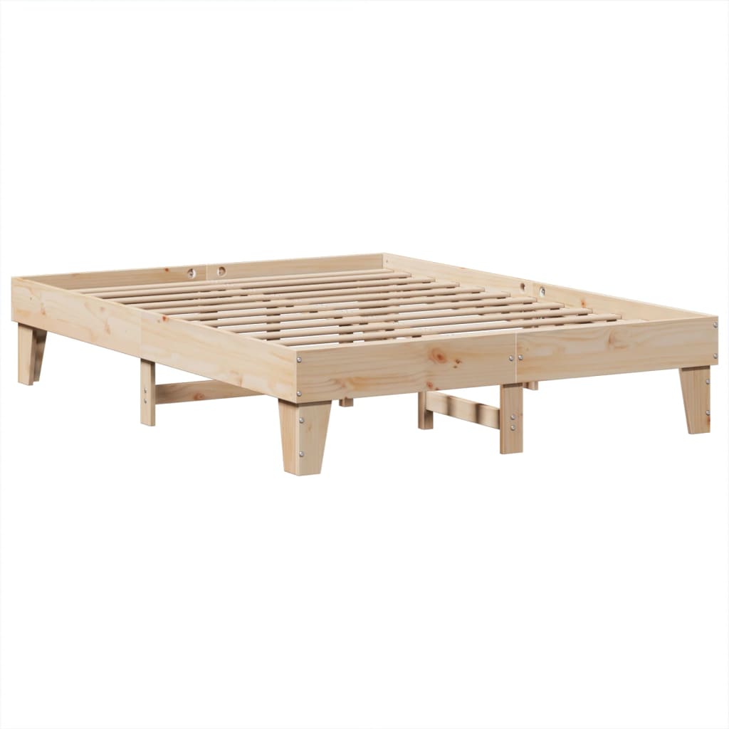 Bed Frame without Mattress 140x190 cm Solid Wood Pine