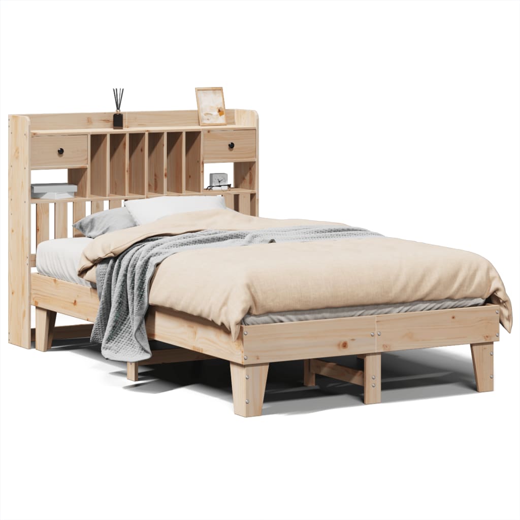 Bed Frame without Mattress 135x190 cm Solid Wood Pine