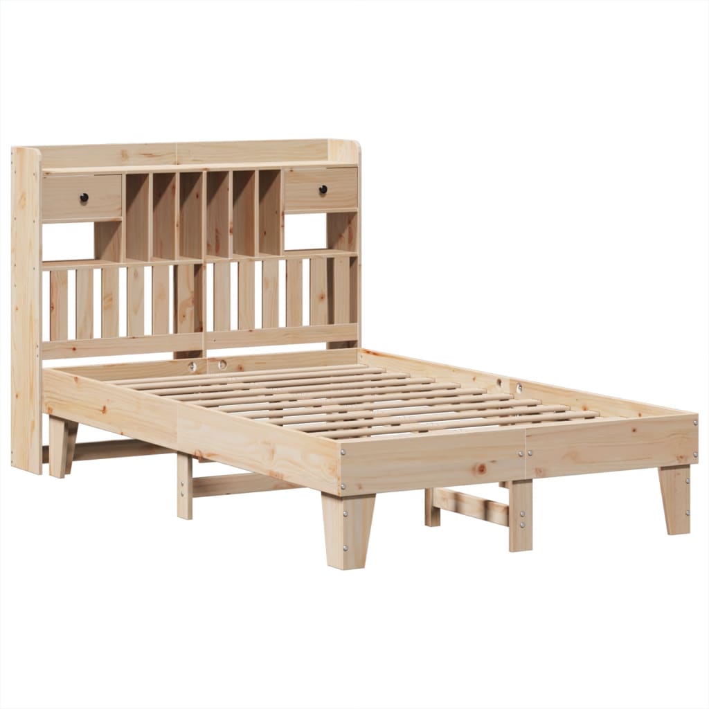 Bed Frame without Mattress 135x190 cm Solid Wood Pine