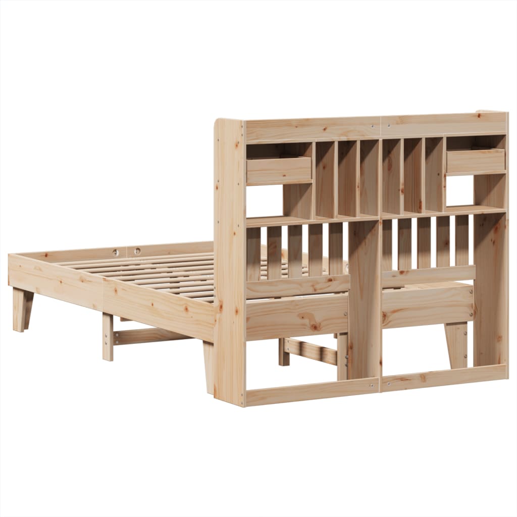 Bed Frame without Mattress 135x190 cm Solid Wood Pine