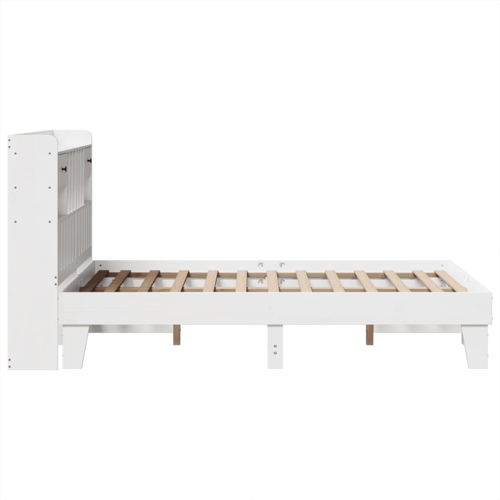 Bed Frame without Mattress White 135x190 cm Solid Wood Pine