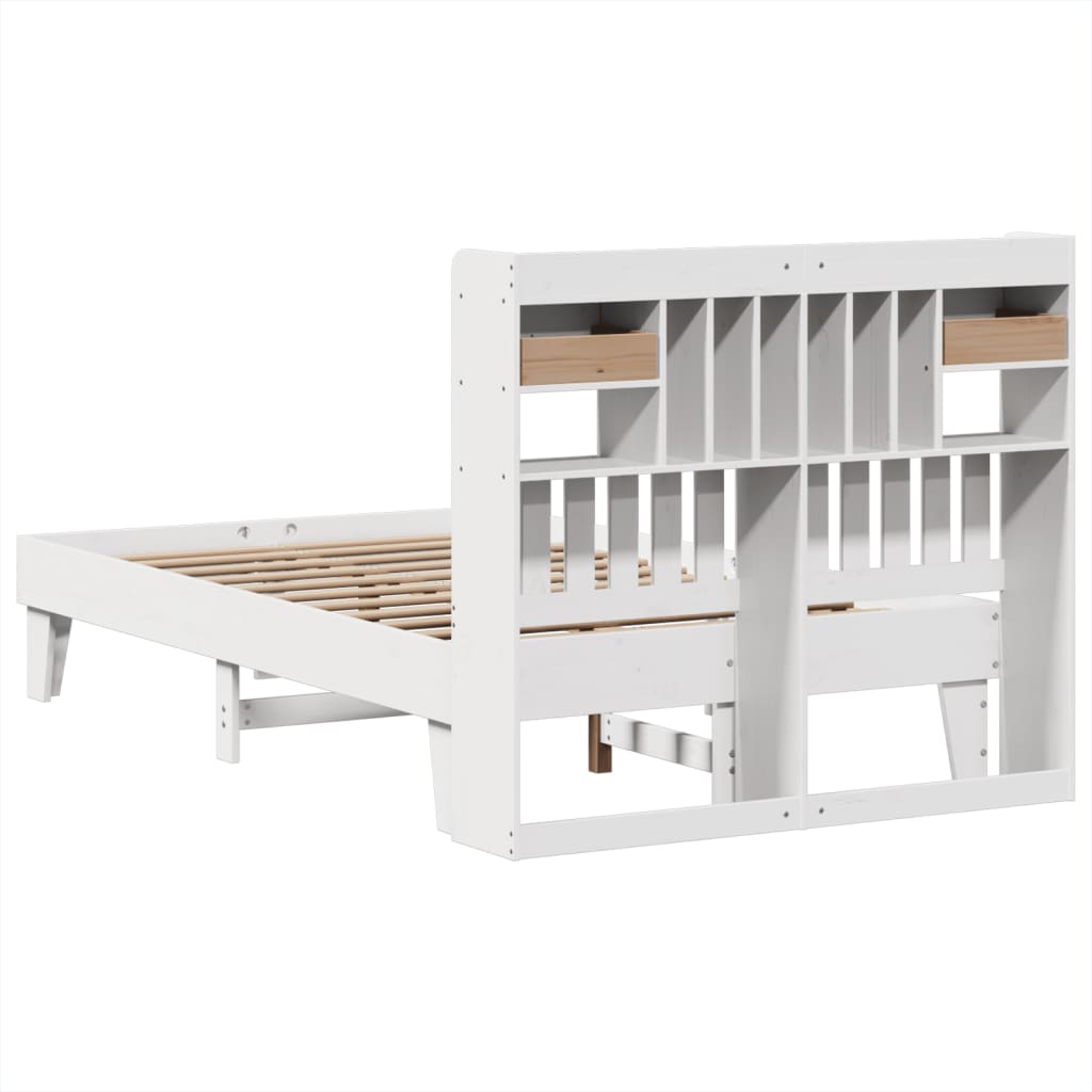 Bed Frame without Mattress White 135x190 cm Solid Wood Pine