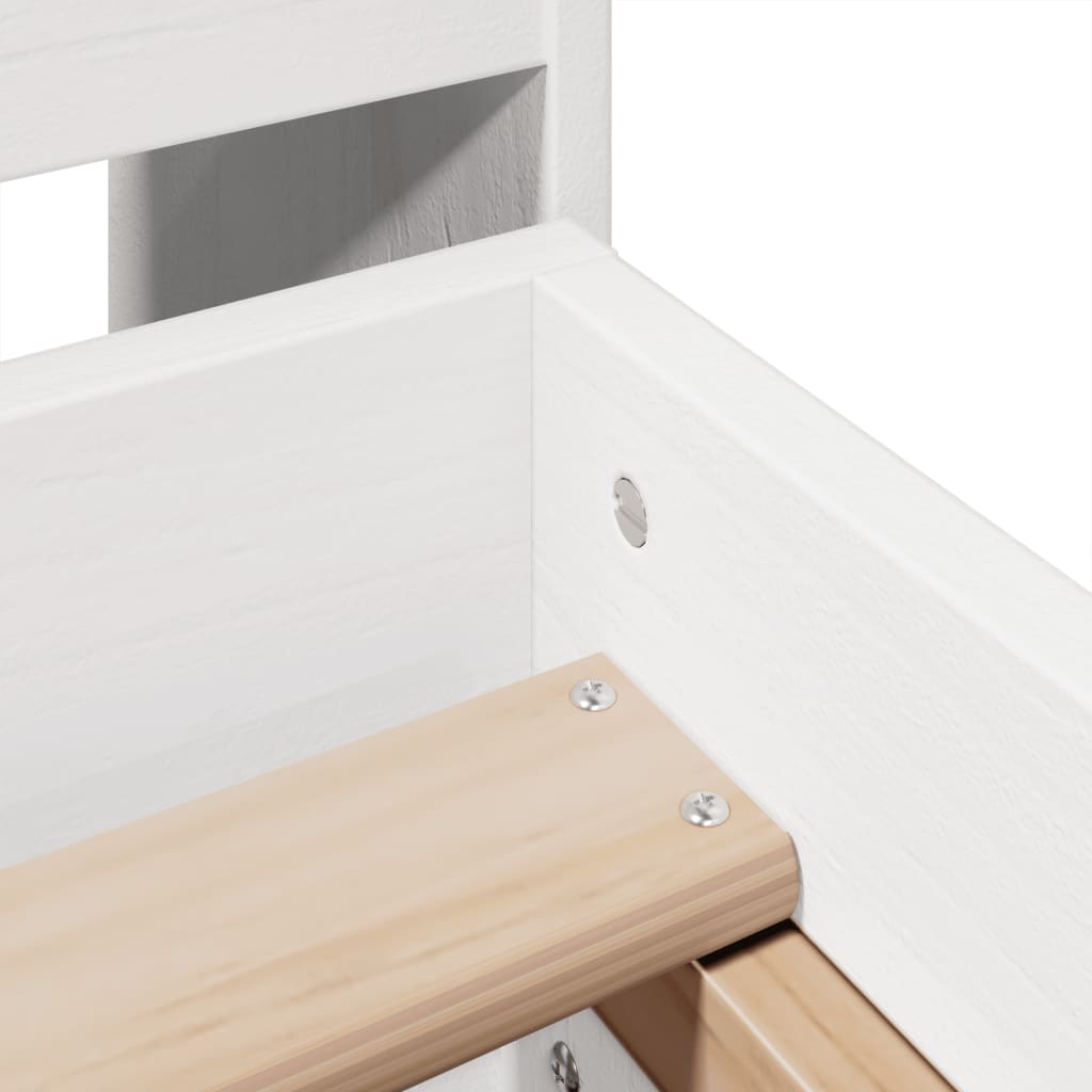 Bed Frame without Mattress White 135x190 cm Solid Wood Pine