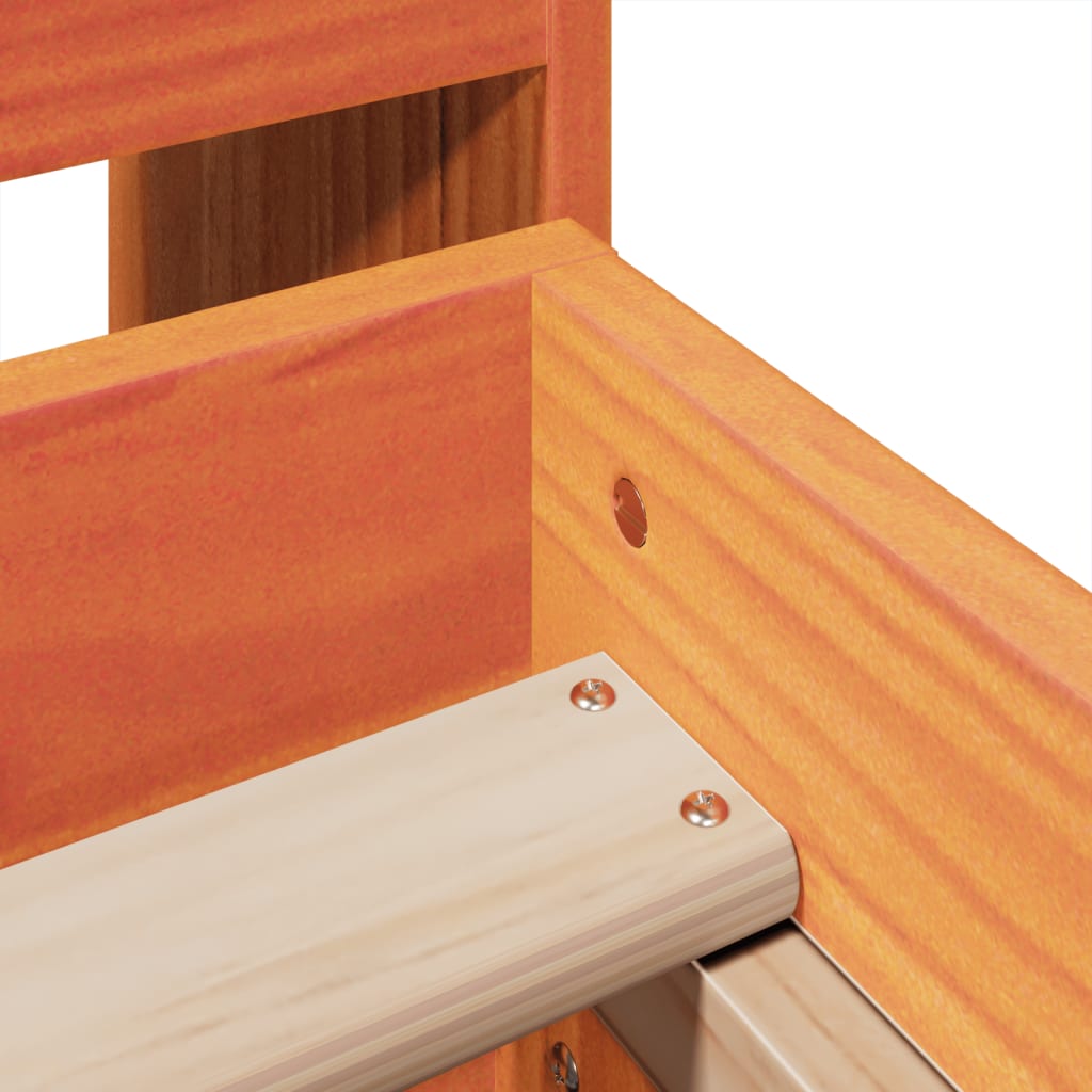 Bed Frame without Mattress Wax Brown 135x190 cm Solid Wood Pine