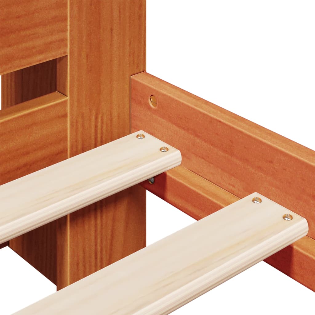 Bookcase Bed without Mattress Wax Brown 200x200cm Solid Wood Pine