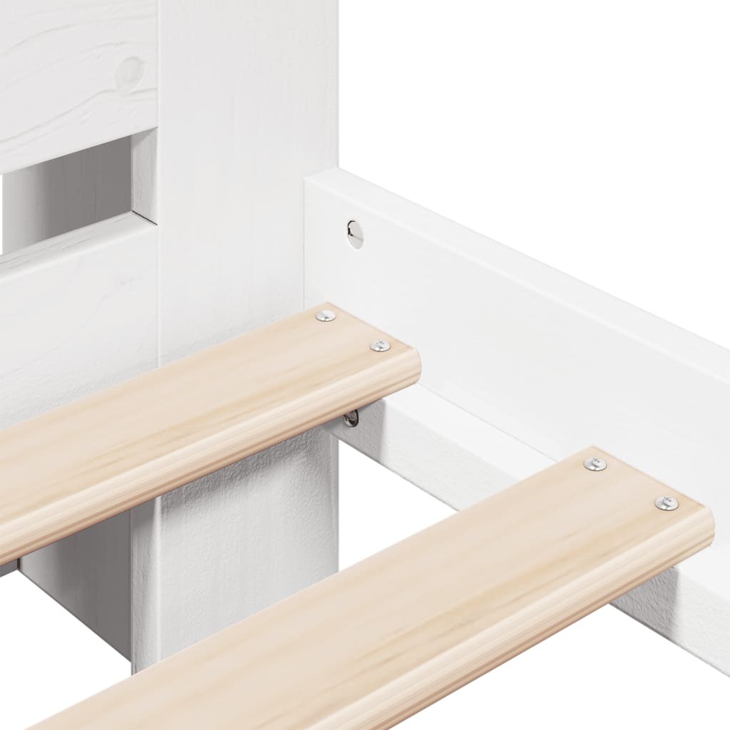 Bookcase Bed without Mattress White 160x200 cm Solid Wood Pine